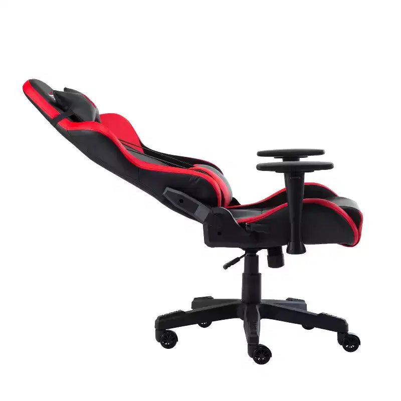 Chaise de jeu ergonomique réglable TUYOHW, chaises de bureau pivotantes à 360° avec oreiller cervical et lombaire, chaise inclinable de 90 à 150° pour le bureau et la maison, 113 kg max, rouge