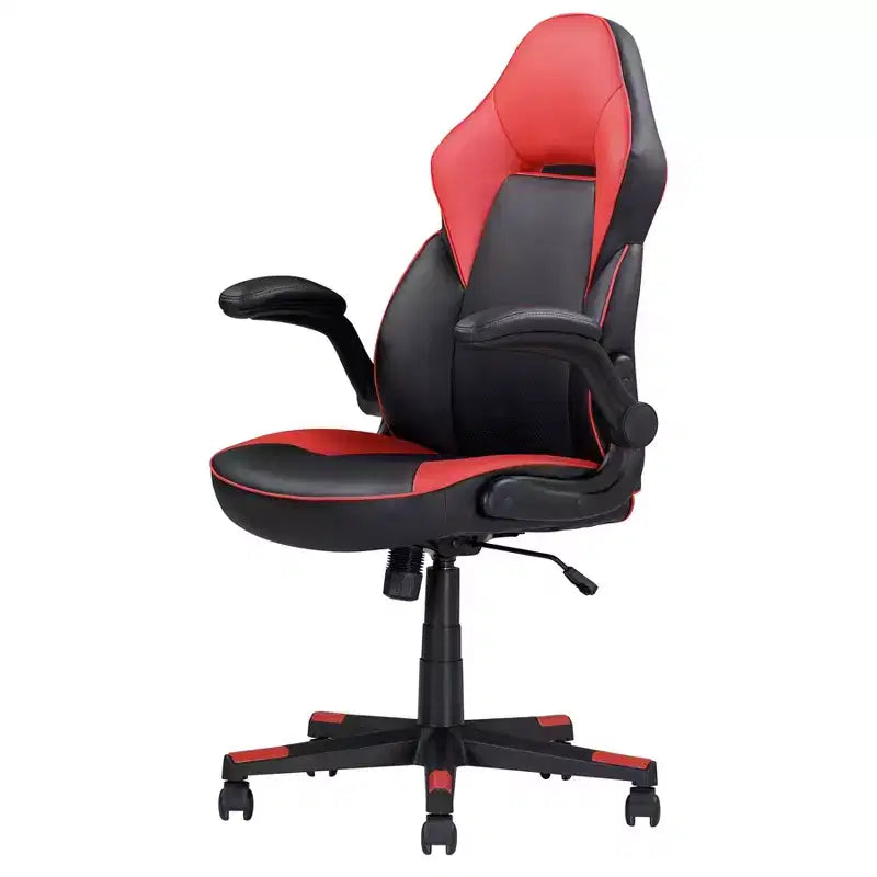 TUYOHW Chaise de jeu ergonomique réglable Chaise pivotante à 360° avec roulettes, Chaise d'ordinateur noir/rouge pour le bureau et la maison, Chaise de loisirs polyvalente, Noir/Rouge