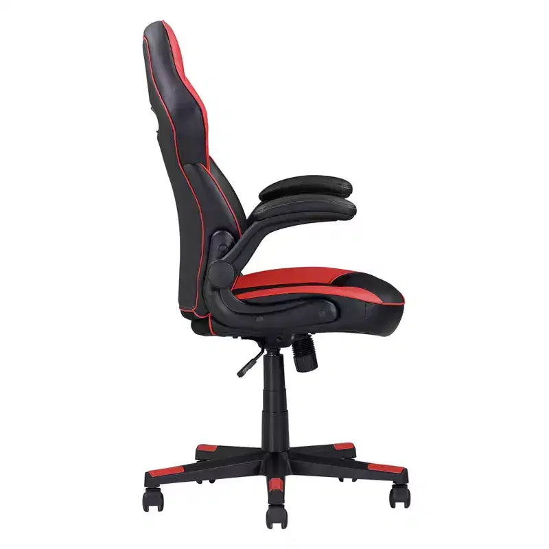 TUYOHW Chaise de jeu ergonomique réglable Chaise pivotante à 360° avec roulettes, Chaise d'ordinateur noir/rouge pour le bureau et la maison, Chaise de loisirs polyvalente, Noir/Rouge