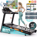 Foldable 5.0HP Treadmill for Home w/ 20% Auto Incline,400lbs Capacity Treadmill,12MPH Fast Speed,105 Programs,APP Enabled, Bluetooth Speakers