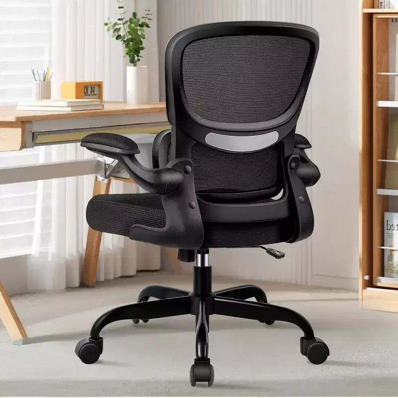 KERDOM Breathable Mesh Comfy Chair with Lumbar Support, with Flip-up Armrests, Gaming Chair for Home Office