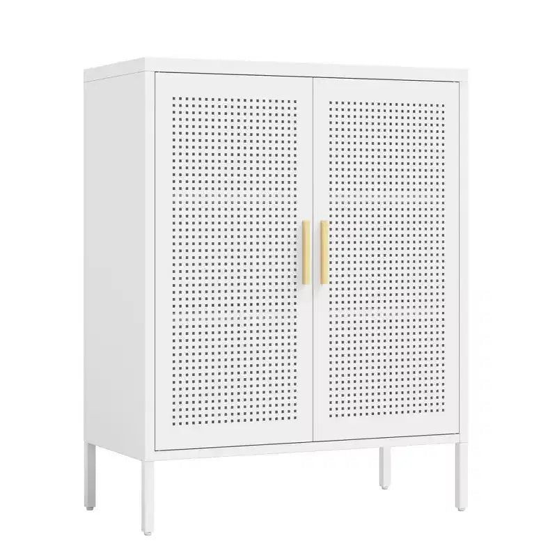 Armoire de rangement en métal de 31,5" - 2 portes et 2 étagères réglables, Armoire à dossiers en acier, Blanc