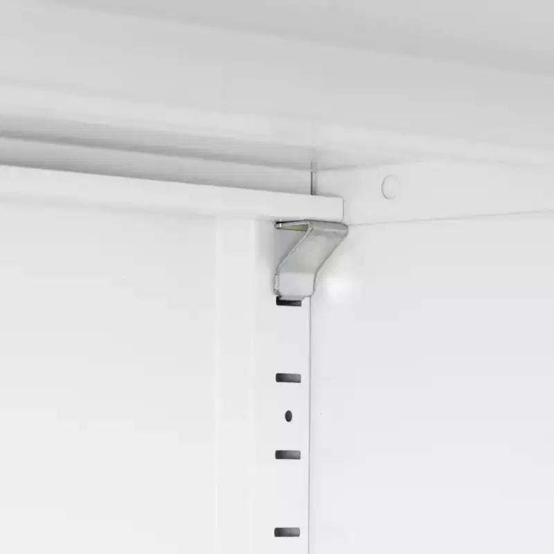 Armoire de rangement en métal de 31,5" - 2 portes et 2 étagères réglables, Armoire à dossiers en acier, Blanc