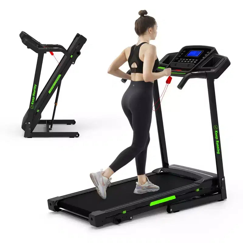 Whisen Electric Foldable Treadmill, 3.5HP Workout Running Machine Walking with 12 Preset Programs, Incline, Handrail Controls Speed