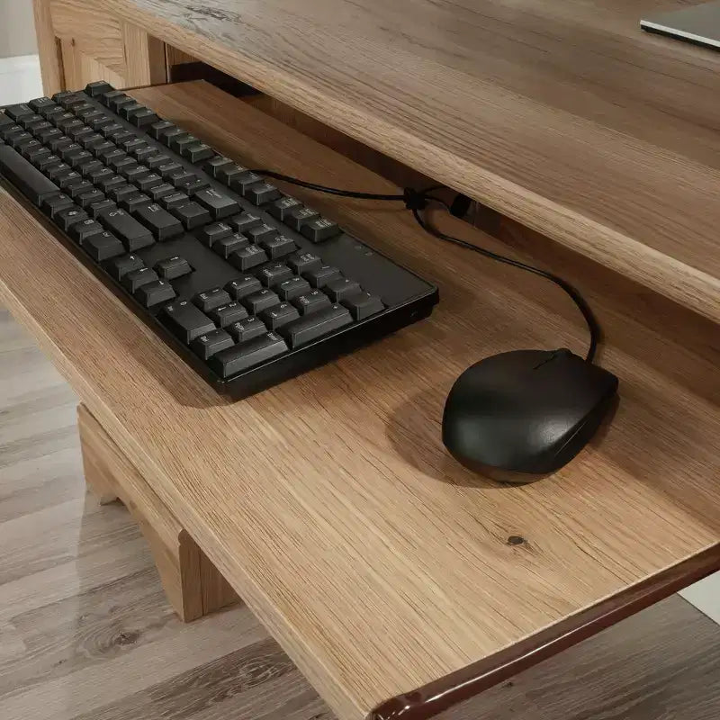 Bureau informatique de 151 cm avec tiroir clavier - 2 tiroirs, 1 armoire, Bois, Bureau à domicile