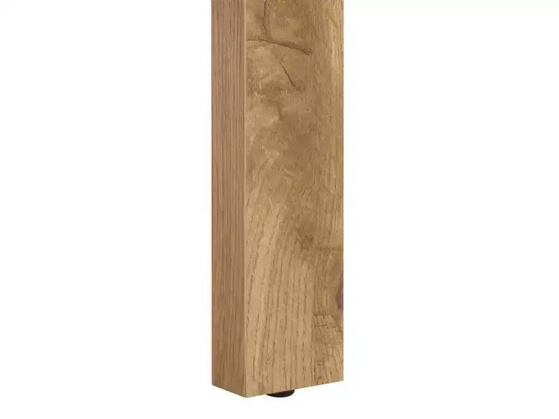 Table de chevet 2 tiroirs - Chêne/Laiton, MDF, 50x50x40 cm