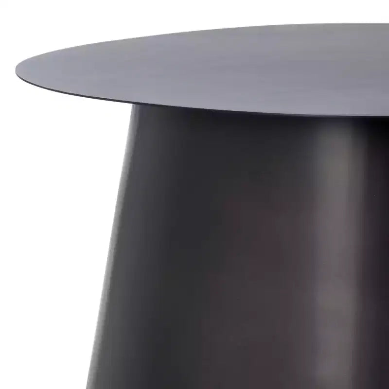 Table d'appoint ronde en fer noir laqué – 45,7 cm, capacité 29,5 kg, sans montage