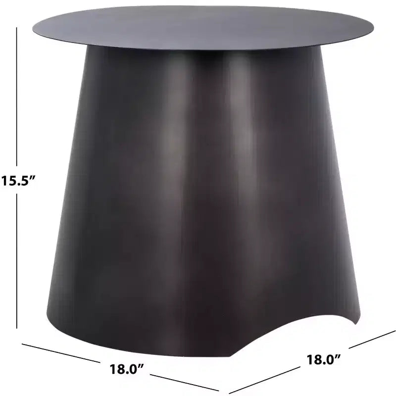Table d'appoint ronde en fer noir laqué – 45,7 cm, capacité 29,5 kg, sans montage