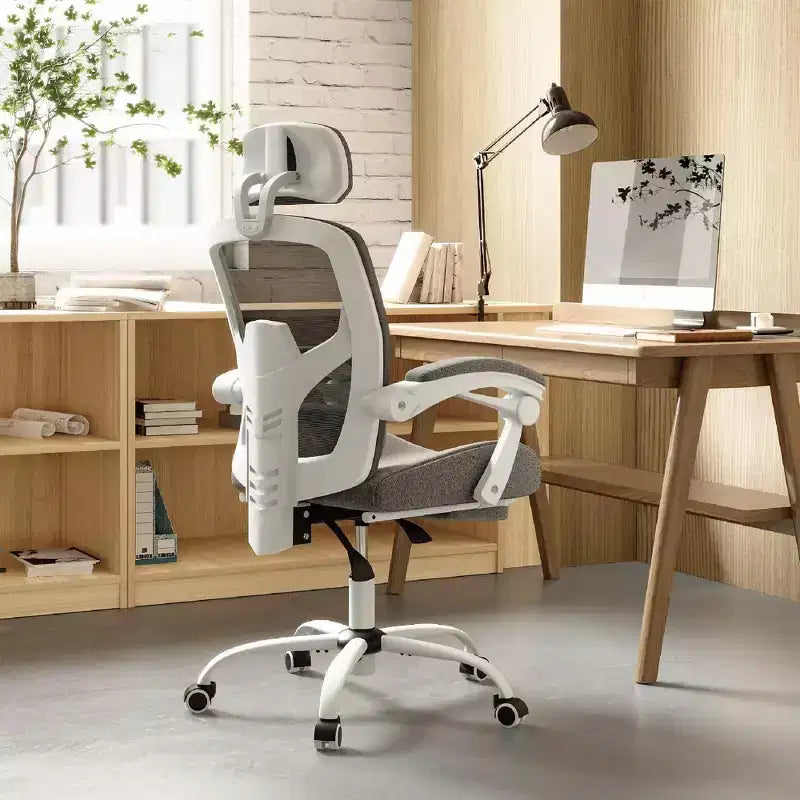 Chaise de bureau ergonomique TUYOHW avec repose-pieds rétractable, chaise de jeu avec coussin de soutien lombaire et accoudoirs rembourrés, chaise pivotante pour le bureau
