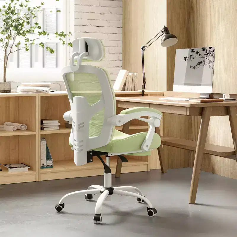 Chaise de bureau ergonomique TUYOHW avec repose-pieds rétractable, chaise de jeu avec coussin de soutien lombaire et accoudoirs rembourrés, chaise pivotante pour le bureau