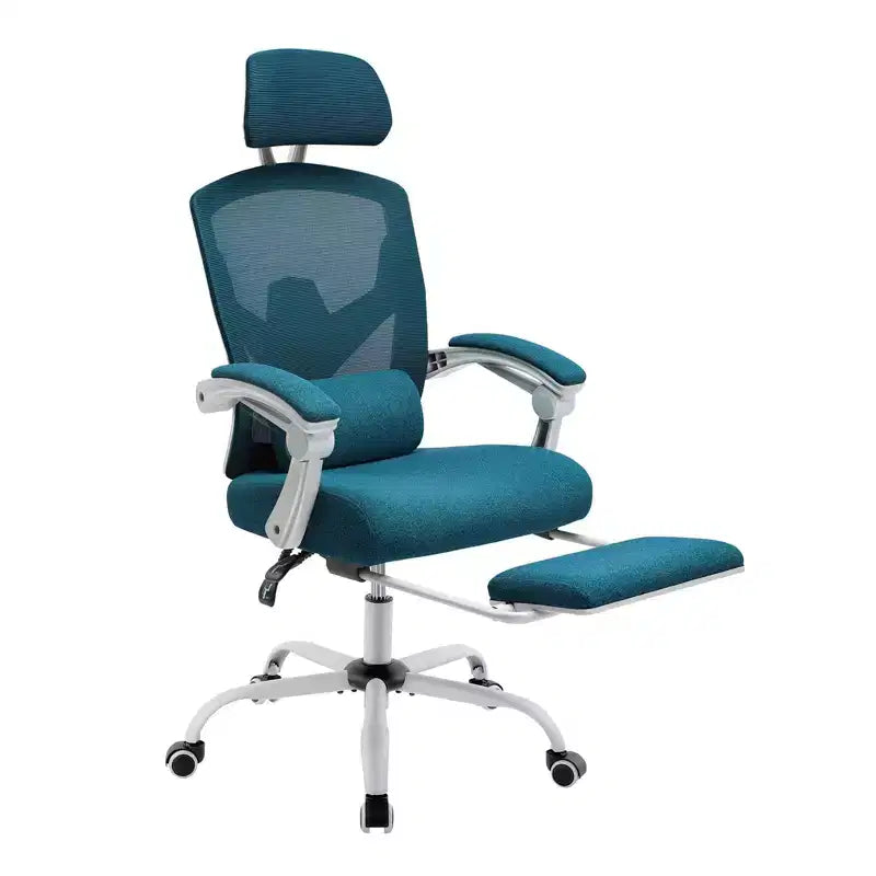 Chaise de bureau ergonomique TUYOHW avec repose-pieds rétractable, chaise de jeu avec coussin de soutien lombaire et accoudoirs rembourrés, chaise pivotante pour le bureau