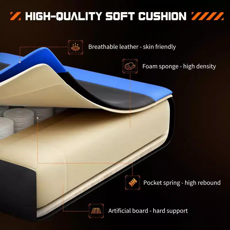 TUYOHW Ergonomic Gaming Chair with Footrest, PU Leather Recliner with Headrest and Fixed Up Armrest, Computer Chair for Study, Office