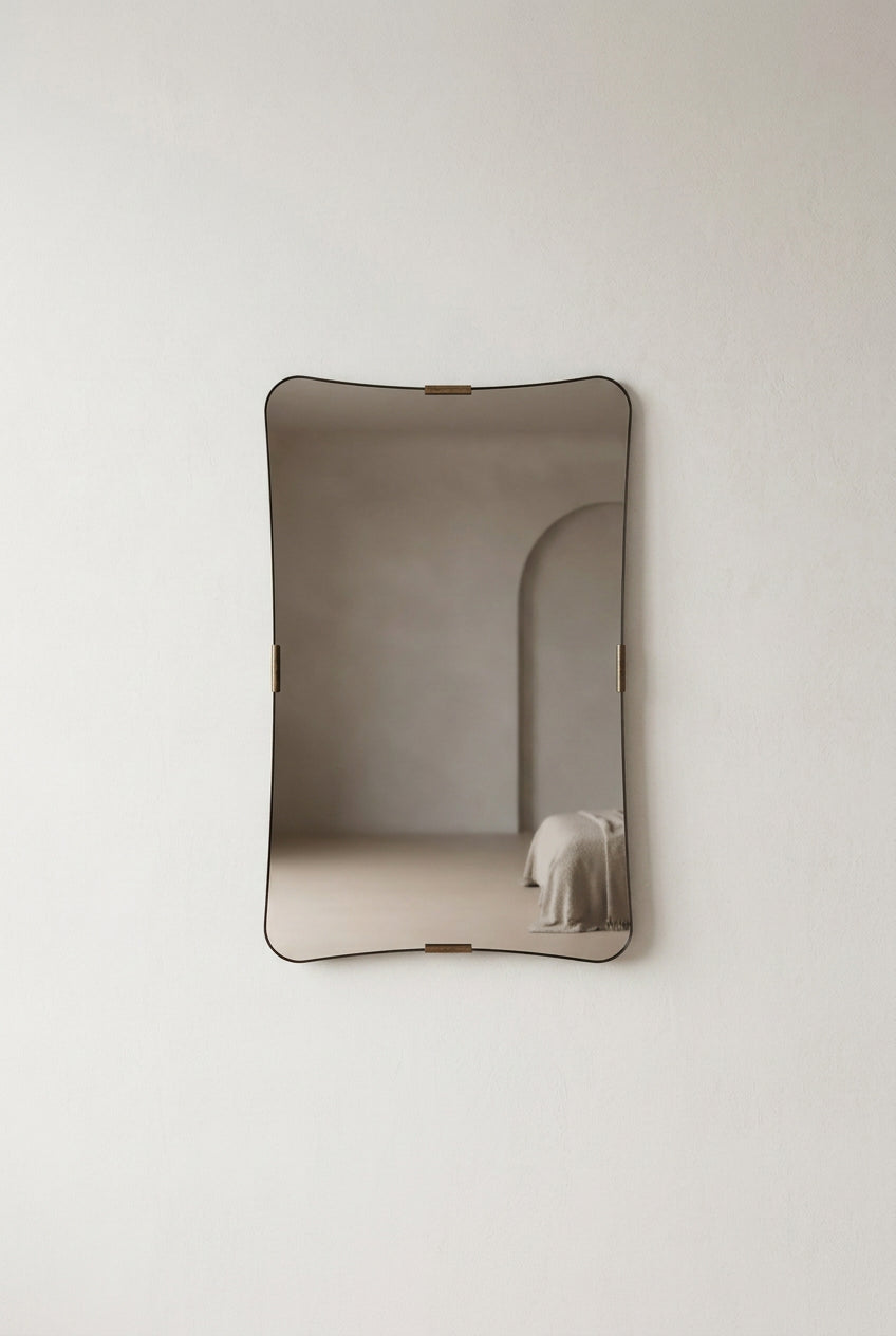 Uttermost Saranac 24x38 Black and Brass Wall Mirror