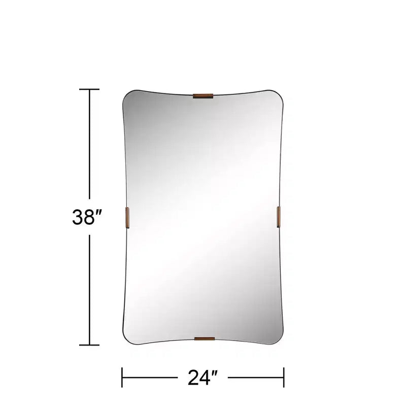 Miroir mural noir et laiton 24x38