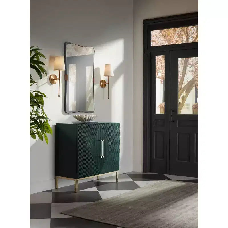 Miroir mural noir et laiton 24x38
