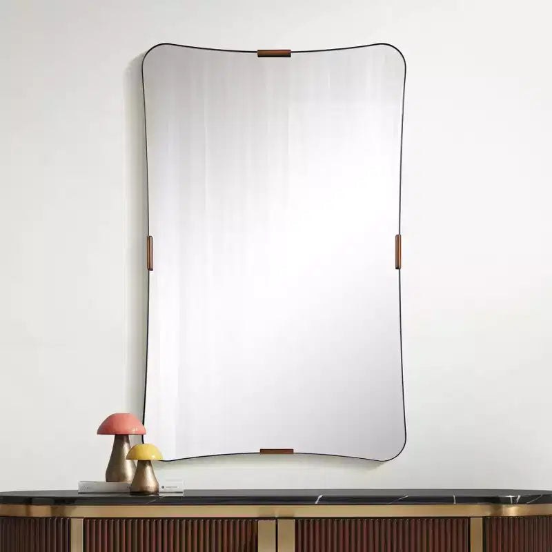 Miroir mural noir et laiton 24x38