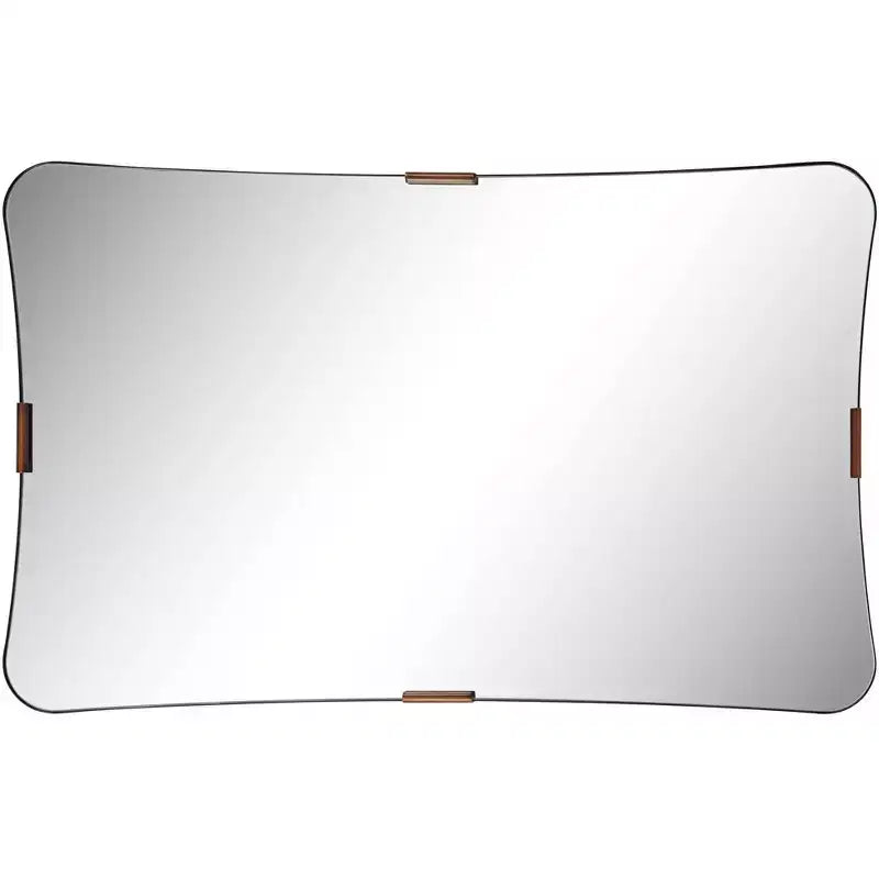 Miroir mural noir et laiton 24x38