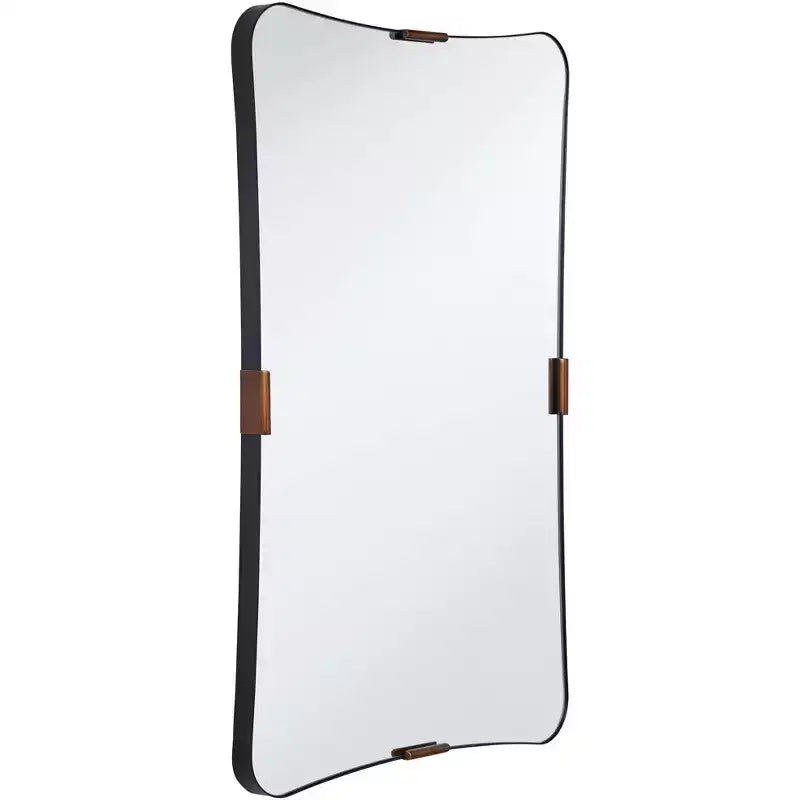Miroir mural noir et laiton 24x38