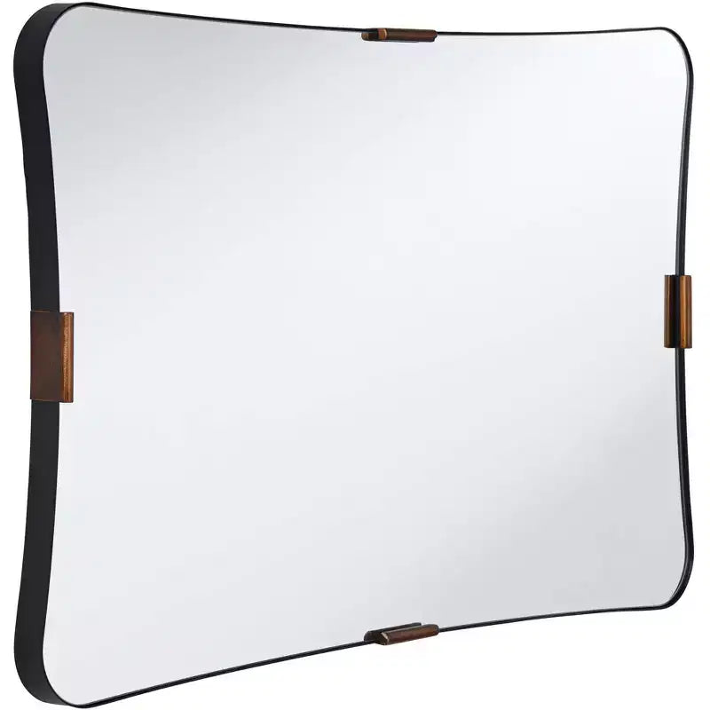 Miroir mural noir et laiton 24x38