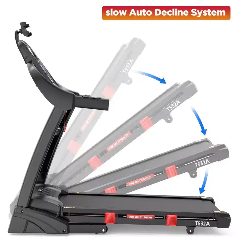 20% Auto Incline Treadmill 4.5HP, 300LB Treadmill for Home, Foldable Running Walking Machine w/ APP Control, 71 Programs, 12MPH, Bluetooth Speakers