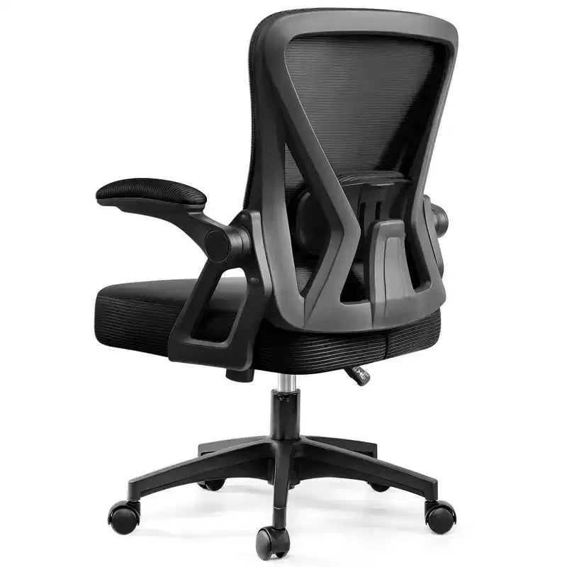 Chaise de bureau ergonomique en maille - Soutien lombaire réglable, accoudoirs, 150 kg, inclinaison 90-120°, noire