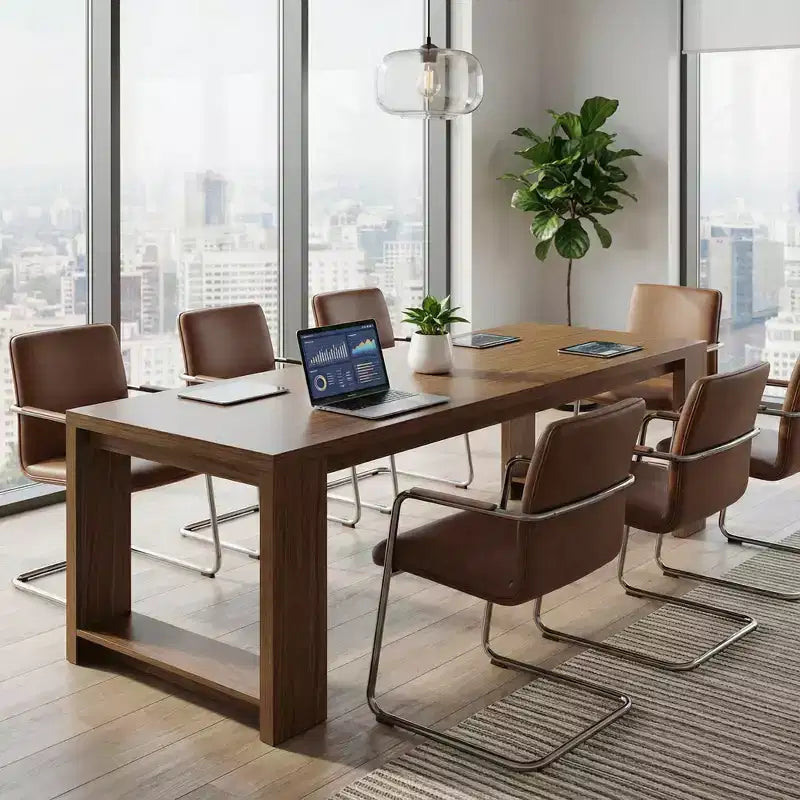 Bureau d'ordinateur 86 pouces pour deux personnes - Longue table de bureau et de conférence pour double poste de travail