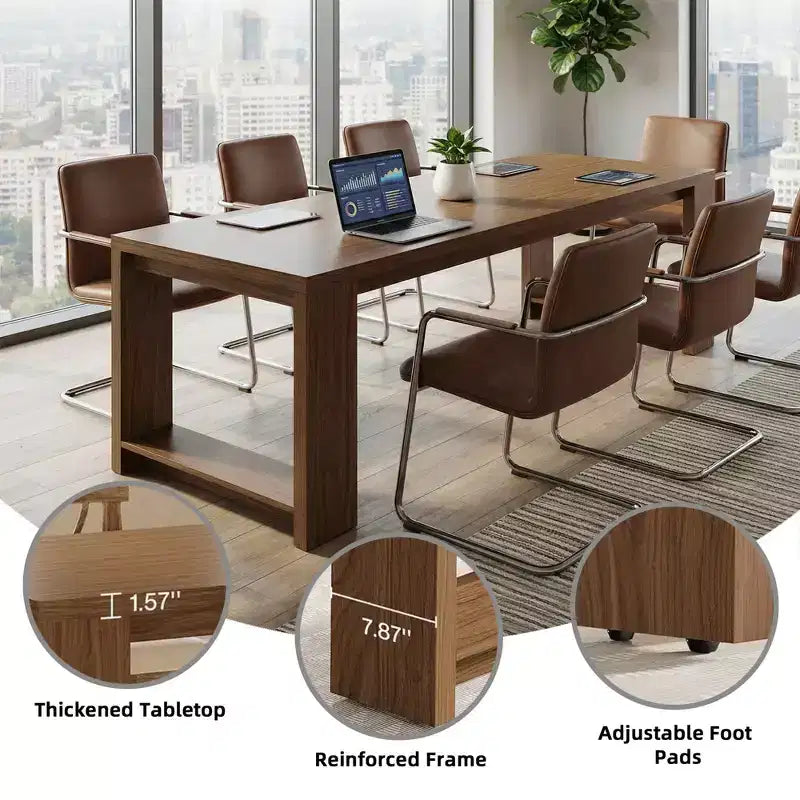 Bureau d'ordinateur 86 pouces pour deux personnes - Longue table de bureau et de conférence pour double poste de travail