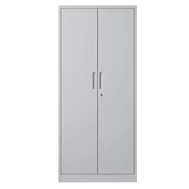 Armoire de rangement de garage en métal de 71 po - Armoire en acier blanc verrouillable avec 3 étagères réglables, anti-basculement