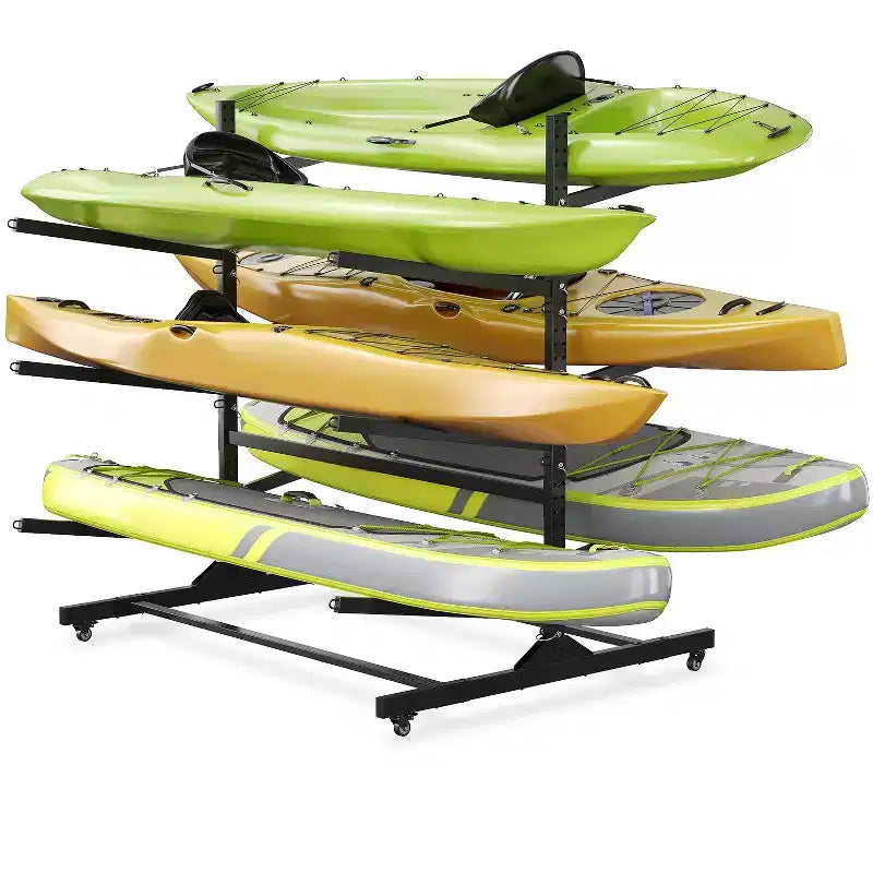 Support de Rangement pour Kayak Robuste à 3 Niveaux - Support en Acier Double Face pour Garage, Quai, Abri de Jardin
