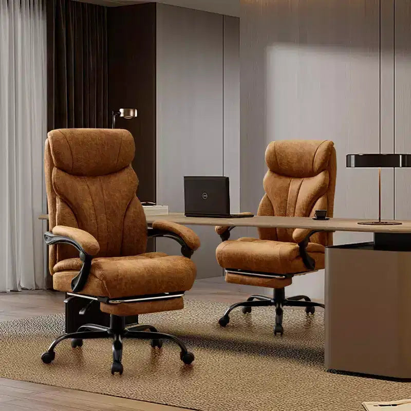 Fauteuil de bureau, fauteuil de direction grande taille 225 kg avec repose-pieds, fauteuil de jeu inclinable en cuir 90-155 degrés