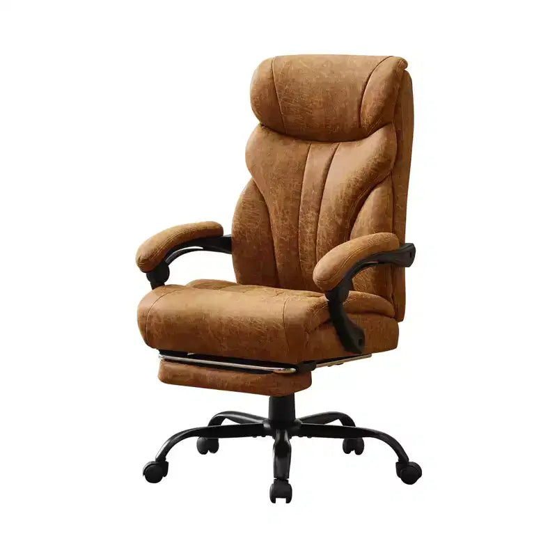 Fauteuil de bureau, fauteuil de direction grande taille 225 kg avec repose-pieds, fauteuil de jeu inclinable en cuir 90-155 degrés
