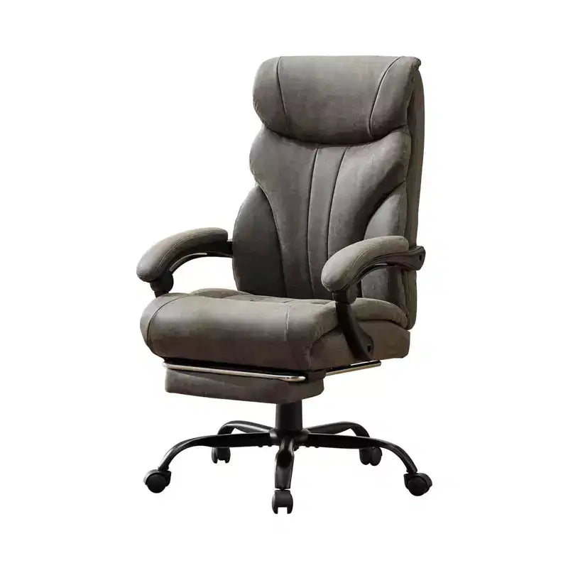 Fauteuil de bureau, fauteuil de direction grande taille 225 kg avec repose-pieds, fauteuil de jeu inclinable en cuir 90-155 degrés