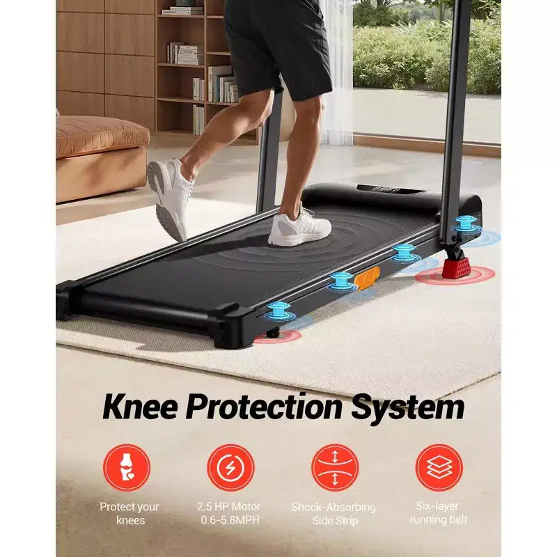 15% Incline Walking Pad Treadmill with Handle Bar - 2.5HP Quiet Folding Treadmill for Home Office Under Desk Portable Walking Pad with 330LBS Capacity