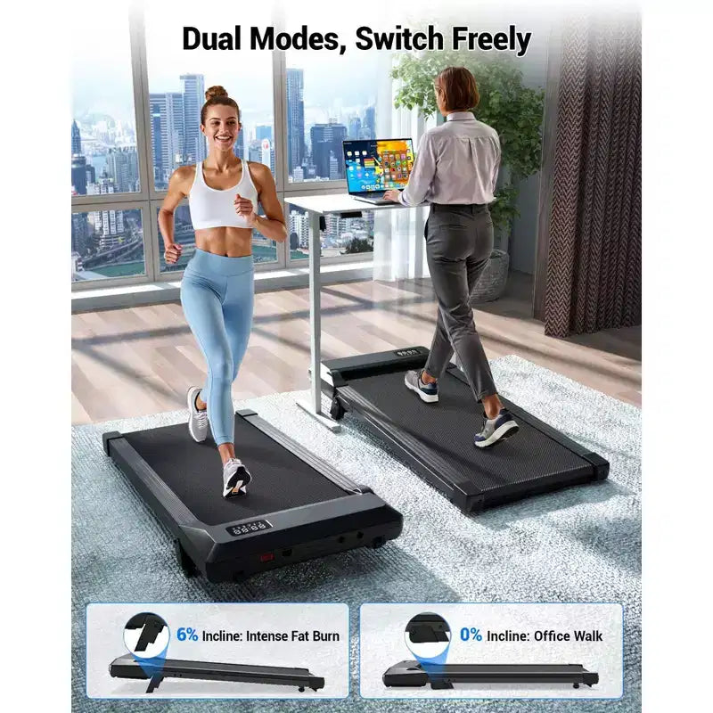 DeerRun Q2 Urban 7% Incline Mini Under desk wakling pad 14.96*35.43inches Belt With App & LED Display