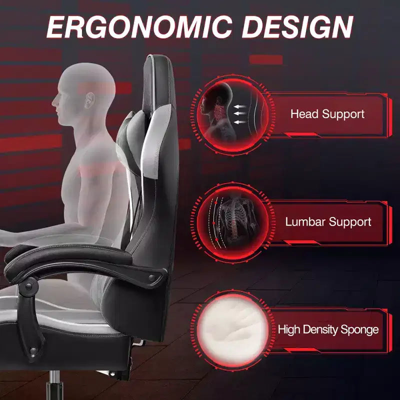 KERDOM Executive Leather Office Chair, Ergonomic Office Chair High Back Lumbar Support with Padded Armrests