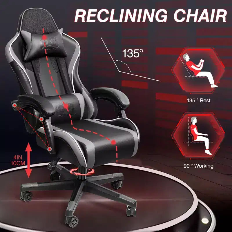 KERDOM Executive Leather Office Chair, Ergonomic Office Chair High Back Lumbar Support with Padded Armrests