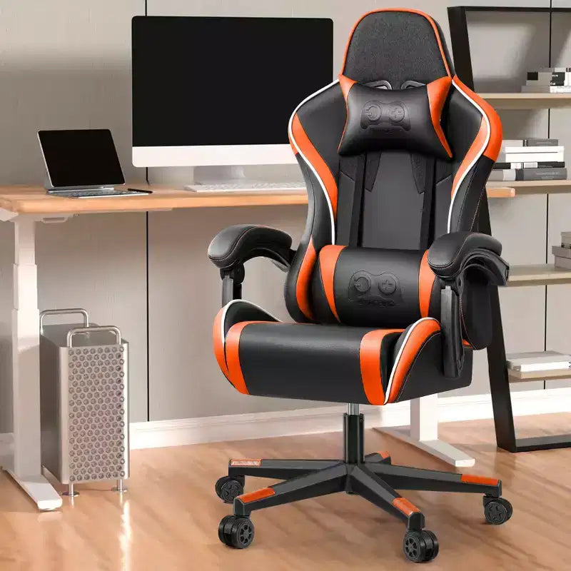 KERDOM Executive Leather Office Chair, Ergonomic Office Chair High Back Lumbar Support with Padded Armrests