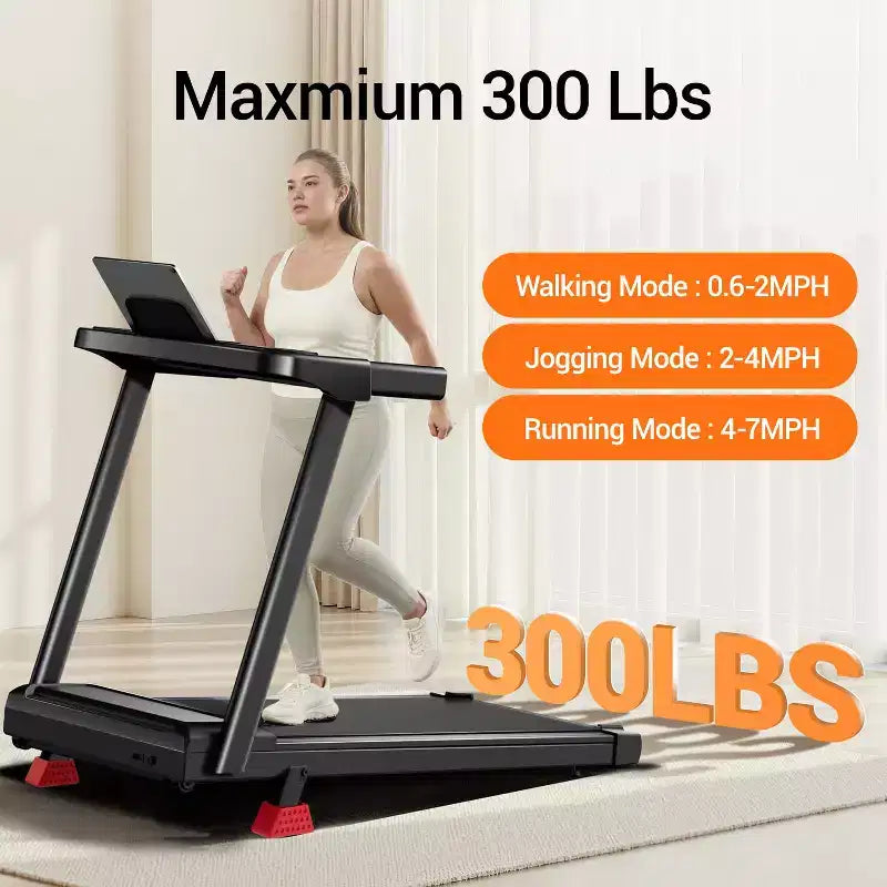 Tapis roulant pliable avec inclinaison manuelle à 15 % et guidon, écran 3 fonctions, moteur silencieux 3,0 CV, 1,0-11,3 km/h, tapis de course domestique