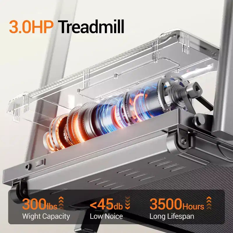 Tapis roulant pliable avec inclinaison manuelle à 15 % et guidon, écran 3 fonctions, moteur silencieux 3,0 CV, 1,0-11,3 km/h, tapis de course domestique