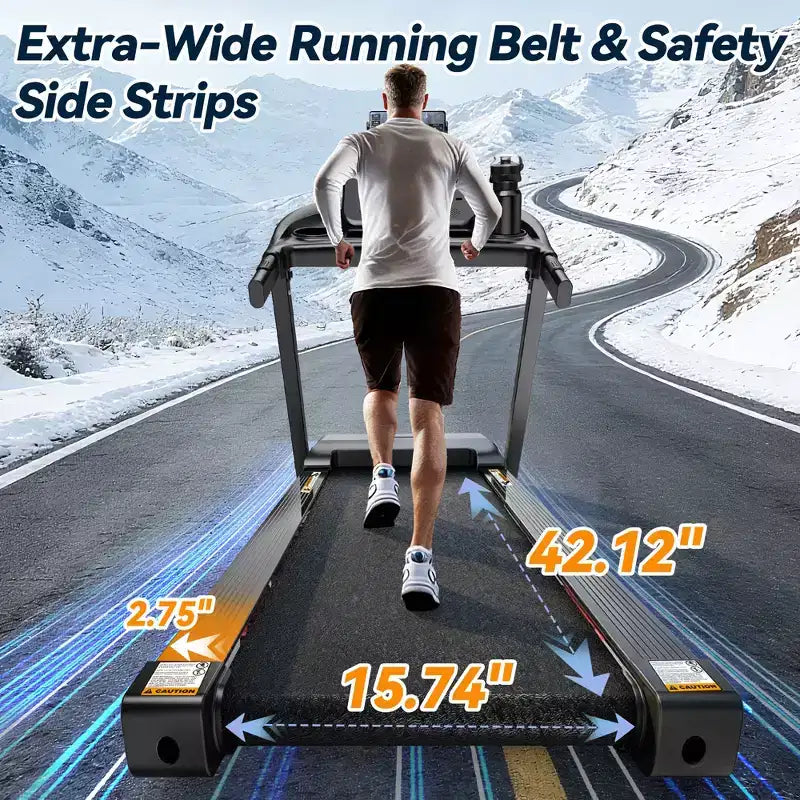 12% Incline Treadmill with Handle, 3.45HP Portable Treadmills for Home, Foldable Treadmills with 340 LBS Capacity, 3-in-1 Quiet Walking Pad Treadmill