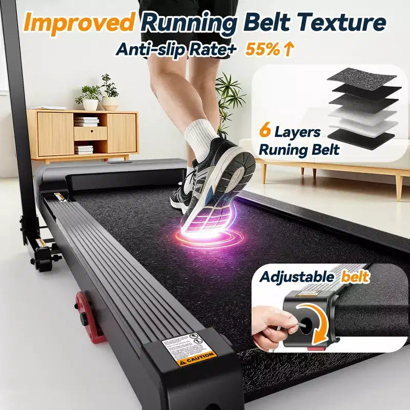 12% Incline Treadmill with Handle, 3.45HP Portable Treadmills for Home, Foldable Treadmills with 340 LBS Capacity, 3-in-1 Quiet Walking Pad Treadmill