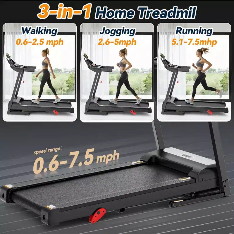 Treadmills on Sale, Treadmills Clearance,Foldable Treadmill with Manual Incline for Home Gym, 3.25HP Compact Walking Jogging Running Machine