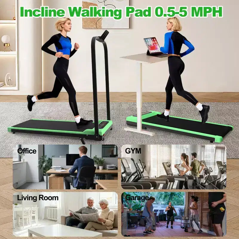 Tapis Roulant Pliable GDFStudio Vella 2.0HP avec Inclinaison et Plateforme Vibrante