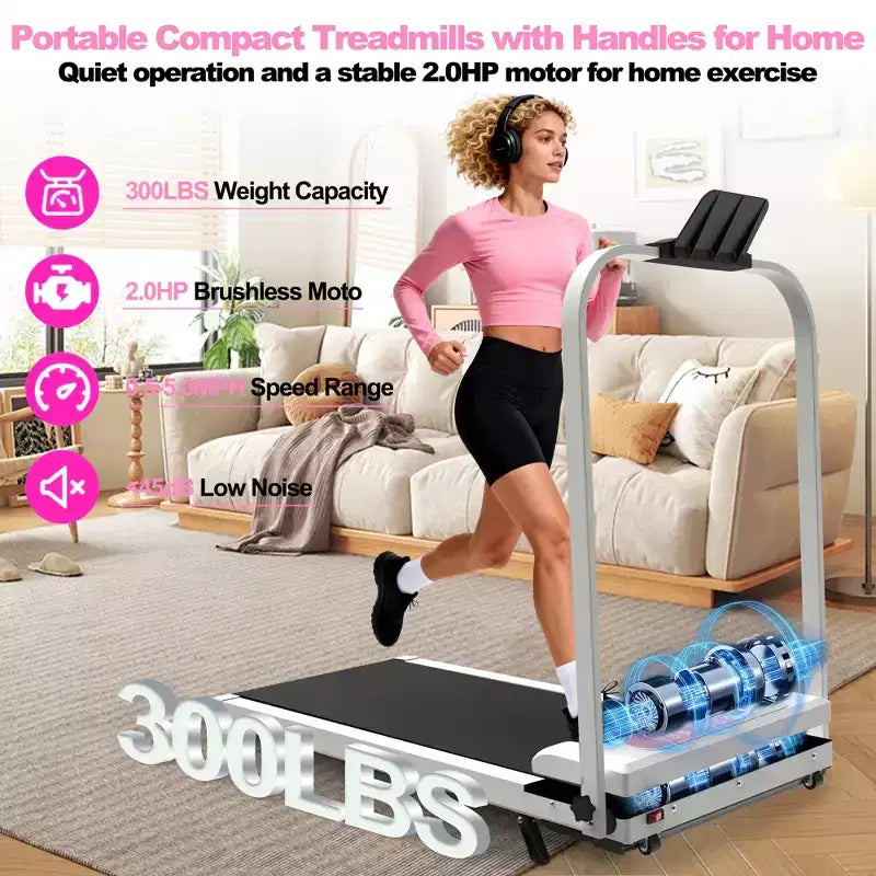 Tapis Roulant Pliable GDFStudio Vella 2.0HP avec Inclinaison et Plateforme Vibrante