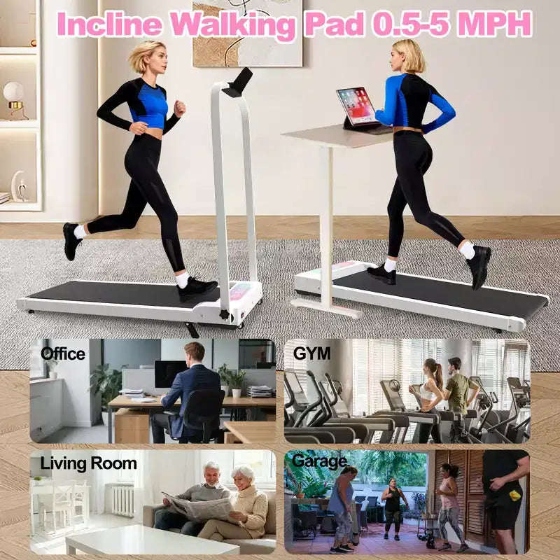 Tapis Roulant Pliable GDFStudio Vella 2.0HP avec Inclinaison et Plateforme Vibrante