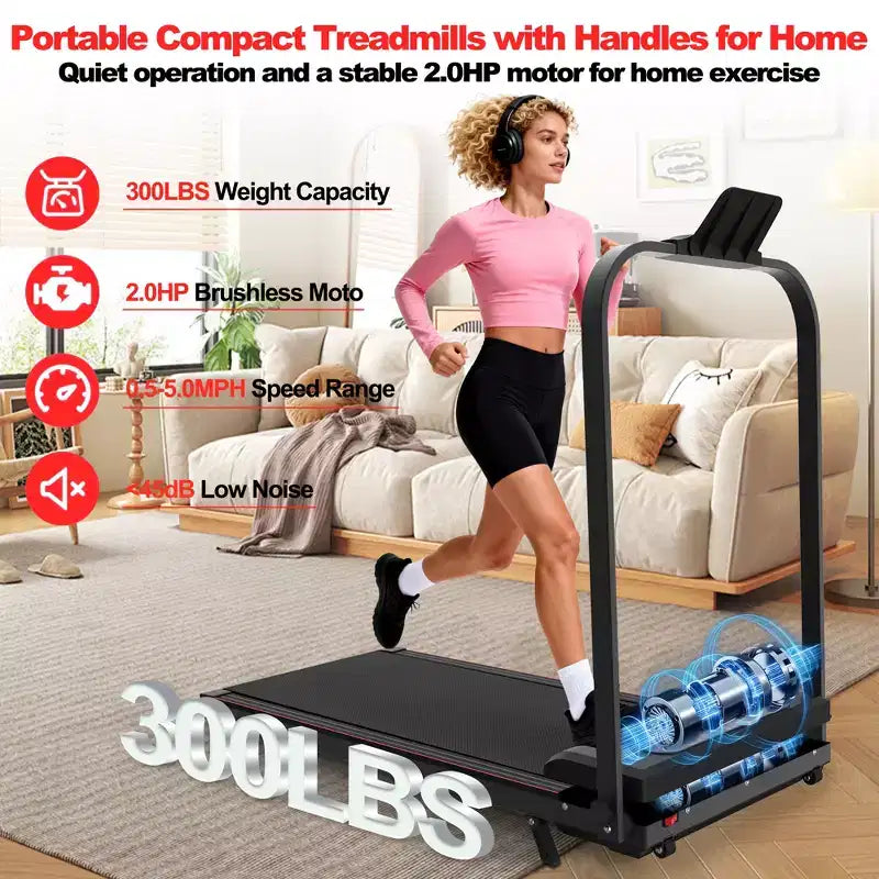 Tapis Roulant Pliable GDFStudio Vella 2.0HP avec Inclinaison et Plateforme Vibrante