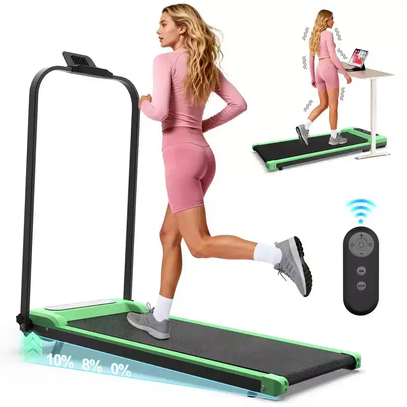 Whisen 2 in 1 Upgrade Foldable Treadmills, Home Exercise Equipment Treadmills, Under Desk Walking Pad with Handle Bar & Incline