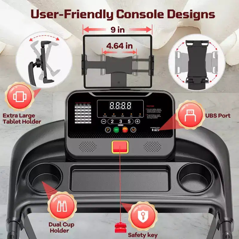 Tapis de course électrique motorisé pliable intelligent 3,75 CV