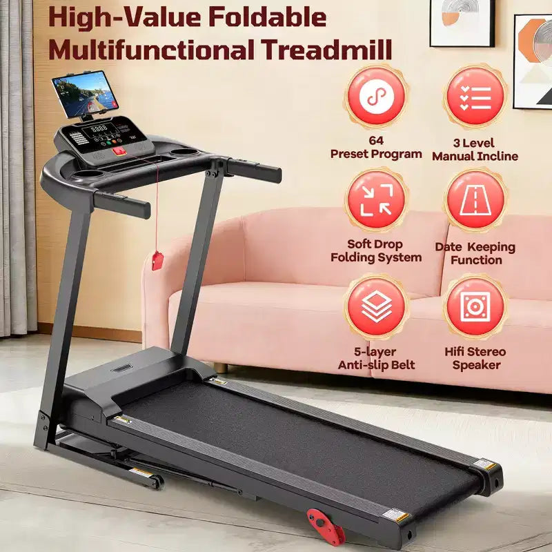 Tapis de course électrique motorisé pliable intelligent 3,75 CV