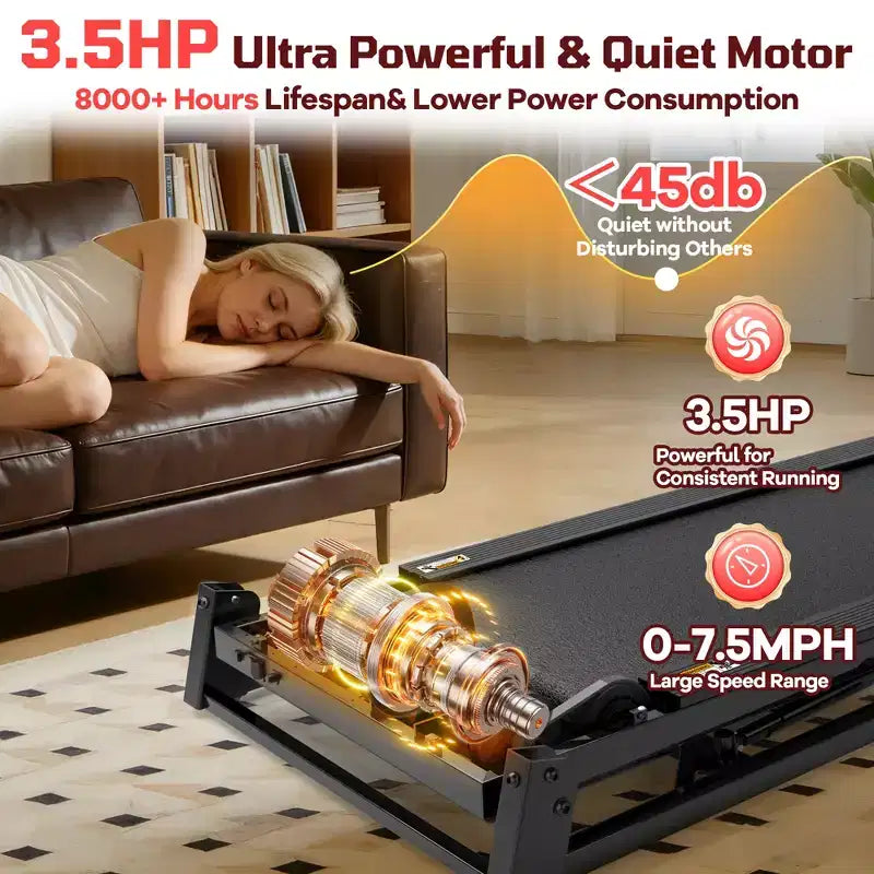 Tapis de course électrique motorisé pliable intelligent 3,75 CV